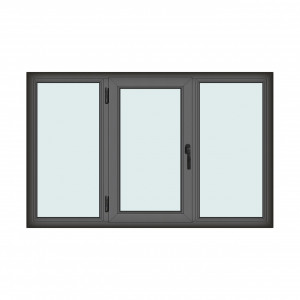 Fereastra 190x120cm, 3 canate, antracit, stanga si rabatare, Klass, 7cm, 6 camere, 2 garnituri