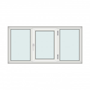 Fereastra 200x100cm, 3 canate, alb, dreapta si rabatare, Klass, 7cm, 6 camere, 2 garnituri - Img 1