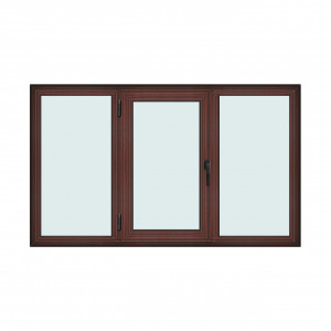 Fereastra 200x120cm, 3 canate, mahon, stanga si rabatare, Klass, 7cm, 6 camere, 2 garnituri