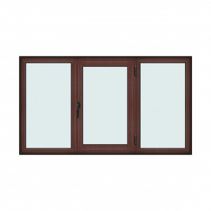 Fereastra 210x120cm, 3 canate, mahon, dreapta si rabatare, Klass, 7cm, 6 camere, 2 garnituri - Img 1