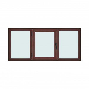 Fereastra 220x100cm, 3 canate, mahon, stanga si rabatare, Klass, 7cm, 6 camere, 2 garnituri