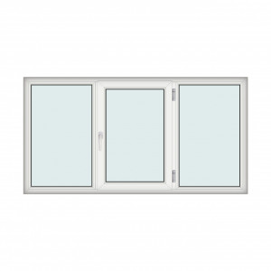 Fereastra 230x120cm, 3 canate, alb, dreapta si rabatare, Klass, 7cm, 6 camere, 2 garnituri - Img 1