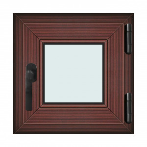 Fereastra 50x50cm, 1 canat, mahon, dreapta si rabatare, Klass, 7cm, 6 camere, 2 garnituri