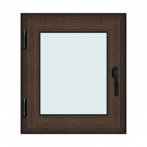 Fereastra 70x80cm, 1 canat, wenge (tabac), stanga si rabatare, Klass, 7cm, 6 camere, 2 garnituri