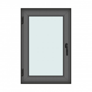 Fereastra 80x120cm, 1 canat, antracit, stanga si rabatare, Klass, 7cm, 6 camere, 2 garnituri