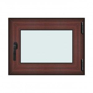 Fereastra 80x60cm, 1 canat, mahon, dreapta si rabatare, Klass, 7cm, 6 camere, 2 garnituri