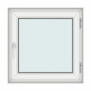 Fereastra 90x90cm, 1 canat, alb, dreapta si rabatare, Klass, 7cm, 6 camere, 2 garnituri - Img 1