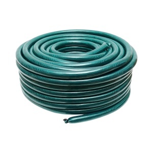Furtun gradina PVC verde 1 inch (25.4mm), PN4 bar cu insertie textila impletita 50m/rola, BK80398