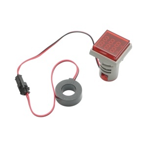 Indicator digital ampermetru si voltmetru LED rosu 0-100A/50-500V AC Ø 22mm Breckner Germany, BRECKNER GERMANY, BK76645