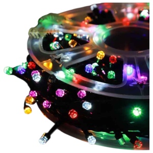 Instalație de Crăciun – Rolă 50 m Real, 240 LED V8 „Diamant”, 8 Jocuri de Lumini, Multicolor, Interior/Exterior - Img 2