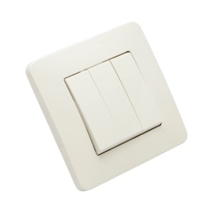 Intrerupator triplu alb incastrat 220V, 10AX, PC 80x80mm, DISRP49 - Img 4