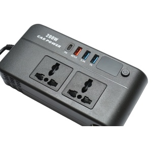 Invertor tensiune 12V-220V 200W, unda sinusoidala modificata, port USB, USB-C, iesire dubla AC, Cod: BK79820 - Img 5