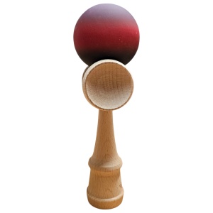 Kendama Grip din Lemn – 18 cm, Bilă Cauciucată Antiderapantă, Model Colorat Degradé - partea superioara Violet - Img 3