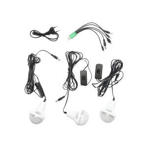 Kit iluminat portabil LED cu 3 becuri/proiector, radio FM panou solar si baterie 6V, 4.5 Ah pentru pescuit camping GD-15, Cod: DISLK27 , Brand: GDPLUS - Img 5