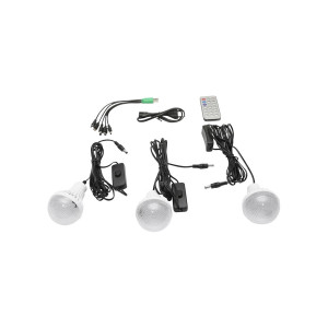 Kit iluminat portabil, LED, cu 3 becuri/proiector, radio FM, telecomanda, panou solar si baterie, 6V, 2 Ah, pentru pescuit, camping, GD-8028, Cod: DISLK29, Gdplus - Img 5