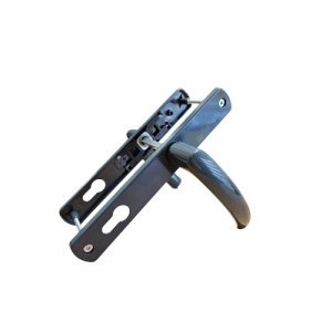 Maner usa, aluminiu, cu arc, latime sild 35mm, interax 85mm, antracit, reversibil, tija si suruburi incluse, Glasspandoor - Img 1