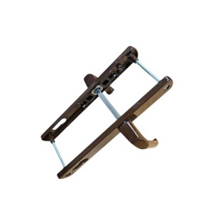 Maner usa, aluminiu, cu arc, latime sild 35mm, interax 92mm, maro, nuc, reversibil, tija si suruburi incluse, Glasspandoor - Img 3