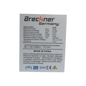 Panou solar 10W fotovoltaic policristalin cu cablu de conectare si tensiune maxima 18V 350x240x17mm , Cod: BK87421, Brand: BRECKNER GERMANY - Img 4