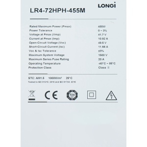 Panou solar fotovoltaic 455W LONGi LR4-72HPH-455M monocristalin 2094x1038x35mm, LONGI, BK69608 - Img 7