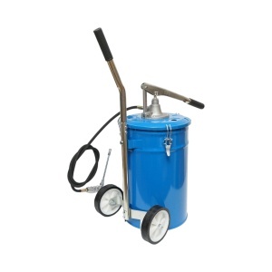 Pompa de gresare manuala 25kg cu roti si furtun 1.5m Breckner Germany, DISUZ68 - Img 4