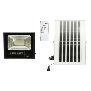 Proiector LED 100W, 6500K cu panou solar 8W, baterie LiFePO4 6000mAh si telecomanda IP67 Breckner Germany, BK00612