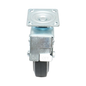 Roata pivotanta industriala 150x50mm cu frana, cauciuc plin negru, placa otel 115x100mm 200kg, DISVG30 - Img 4