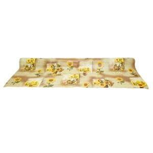 Rola fata de masa decorativa PVC 1.37x20m, grosime 0.18mm, textil 45 g/mp, model floarea soarelui Breckner Germany - Img 2