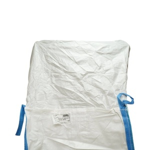 Sac big bag 95x95x165cm alb, capacitate 1500kg, tip U-Panel nelaminat, fund plan, top fusta 85cm, DISUX07 - Img 3