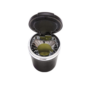 Scrumiera auto universala neagra-argintiu cu lumina multicolor LED Cod: BK90937 Echivalență: DISEE86, Breckner Germany - Img 2