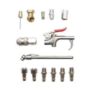 Set 14 accesorii compresor aer cu pistol suflare, conectori si cuple rapide universale, DISRK48