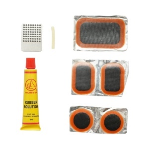 Set 5 petice vulcanizare camera bicicleta, motocicleta, roaba, tuk-tuk 24x35mm, 25mm, 32x50mm + 1 tub adeziv 8ml,DISUZ95