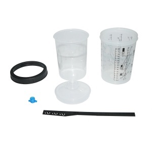Set 50 pahare 800 ml mixare vopsea cu capac filtrant 125 microni pentru pistol de vopsit, BK76162 - Img 2
