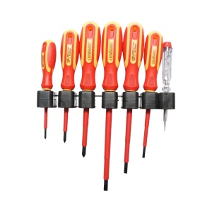 Set 7 surubelnite izolate 1000V pentru electricieni, drepte si in cruce cu varf magnetic Cr-V , Cod: DISPN42 , Brand: CROWNMAN