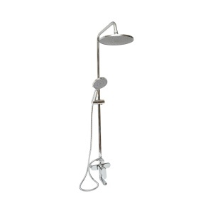Set dus multifunctional de perete cu dus de mana, pipa cada, dus rotund, cartus ceramic, crom lucios, Cod: DISSY42 - Img 3