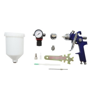 Set pistol de vopsit 600ml cu regulator presiune aer, duza 1.4/1.7mm HVLP, presiune max. 3.1 bar, Cod: BK76150 - Img 2