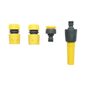 Set rola 15m furtun gradina PVC impletit 1/2 inch cu duza stropit reglabila, conectori si adaptor robinet 3/4-1/2 inch Crownman, CROWNMAN, DISUF68 - Img 4