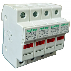 Soclu sigurante fuzibile, 4P, 32A, DC1000V, cu indicator LED, Ebasee - Img 3