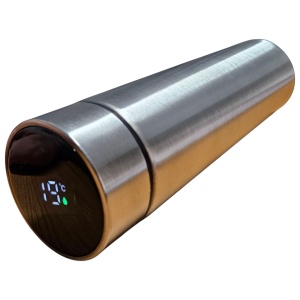 Termos digital din inox – 500 ml, afișaj LED, menține rece 24h / cald 18h - argintiu