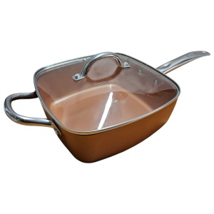 Tigaie multifuncțională – 5 piese, non-aderentă, pătrată, fripteuză Migas, 29 cm - Img 4