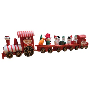 Trenulet de Crăciun din Lemn – 38 cm - Img 2