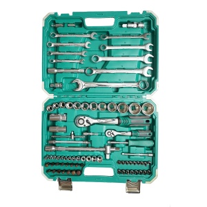 Trusa chei tubulare 4-32mm si chei fixe combinate 8-22mm, biti, hex, torx, antrenor cu clichet 82 piese , Cod: BK80655, Brand: BRECKNER GERMANY - Img 2
