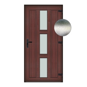 Usa Andreea, PVC & termopan, 70x210cm, mahon, dreapta, Klass, 7cm, 6 camere, sticla mata nisip alb