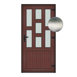 Usa Capri, PVC & termopan, 90x210cm, mahon, dreapta, Klass, 7cm, 6 camere, sticla mata nisip alb