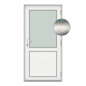 Usa Hamburg, PVC & termopan, 70x190cm, alba, dreapta, Klass, 6cm, 4 camere, sticla delta alb mat
