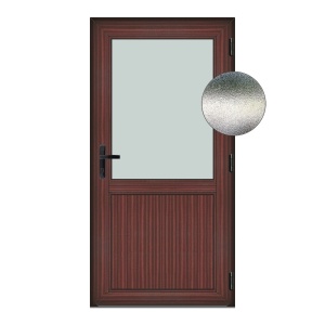 Usa Hamburg, PVC & termopan, 90x200cm, mahon, dreapta, Klass, 6cm, 4 camere, sticla mata nisip alb