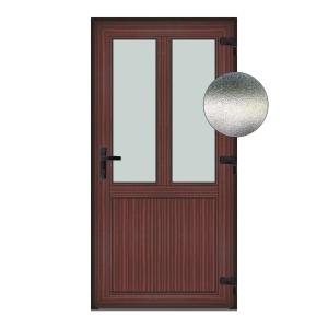 Usa T-Model, PVC & termopan, 110x200cm, mahon, dreapta, Klass, 7cm, 6 camere, sticla mata nisip alb