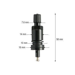 Valva roata tubeless neagra 58mm compatibila senzor TPMS-03, DISVH12
