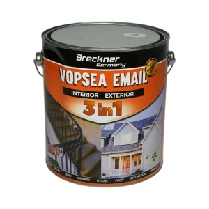 Vopsea email anticoroziva 3 in 1 alb glacier 369 pe baza de solvent 3.5L, direct pe rugina, interior si exterior Breckner Germany, BK89035