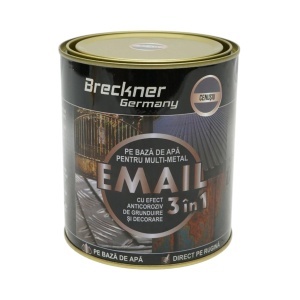 Vopsea email anticoroziva 3 in 1 pentru metal, direct pe rugina, pe baza de apa, cenusiu 750g Breckner Germany, BK00202 - Img 2