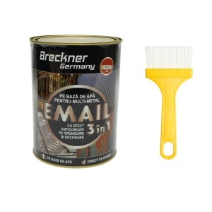 Vopsea email anticoroziva 3 in 1 pentru metal, direct pe rugina, pe baza de apa, rosu 250 2000g Breckner Germany, BK00223